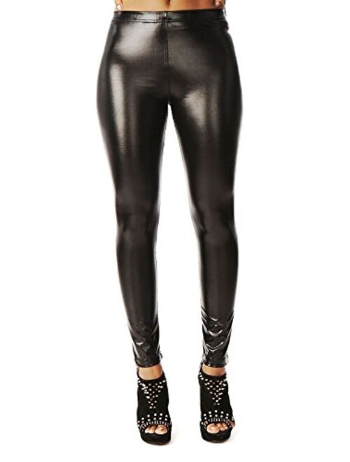 Diamond keep it Liquid Wet Look Shiny Metallic Stretch Leggings