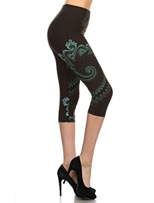 Leggings Depot Capri REG/Plus Women's Popular Prints Capri BAT4