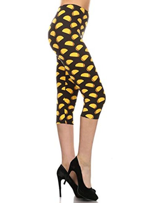 Leggings Depot Capri REG/Plus Women's Popular Prints Capri BAT4