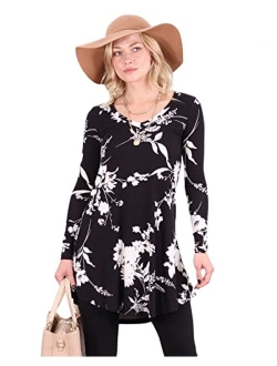 Popana Womens Long Sleeve Tunic Tops to Wear With Leggings Loose Fit Plus Size Dressy Casual