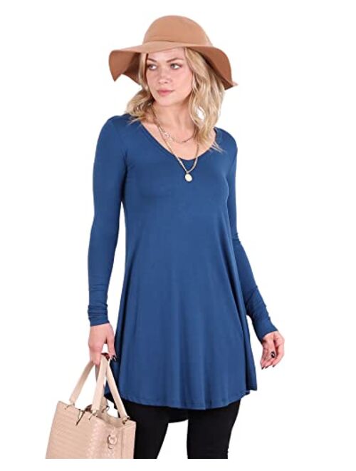 Popana Womens Long Sleeve Tunic Tops to Wear With Leggings Loose Fit Plus Size Dressy Casual