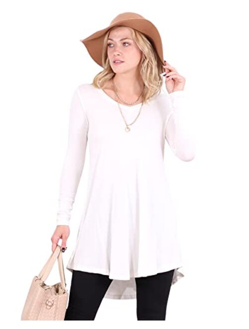 Popana Womens Long Sleeve Tunic Tops to Wear With Leggings Loose Fit Plus Size Dressy Casual