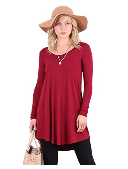 Popana Womens Long Sleeve Tunic Tops to Wear With Leggings Loose Fit Plus Size Dressy Casual