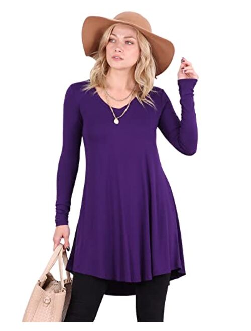 Popana Womens Long Sleeve Tunic Tops to Wear With Leggings Loose Fit Plus Size Dressy Casual