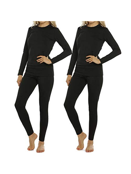 ViCherub Thermal Underwear Set for Women Long Johns Base Layer Fleece Lined Top Bottom