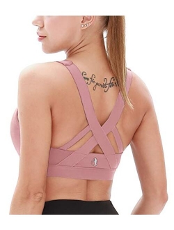 icyzone Women's Workout Yoga Clothes Activewear Racerback Strappy Sports Bras