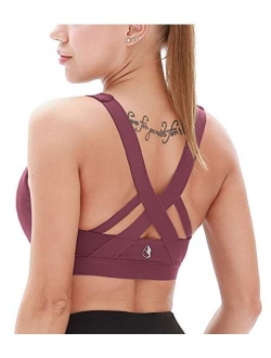 icyzone Women's Workout Yoga Clothes Activewear Racerback Strappy Sports Bras