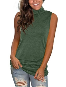 Jescakoo V Neck Tank Tops for Women Casual Sleeveless Shirts Loose Fit