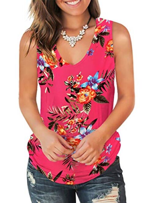 Jescakoo V Neck Tank Tops for Women Casual Sleeveless Shirts Loose Fit