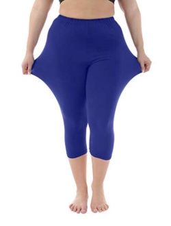 ZERDOCEAN Women's Modal Plus Size Basic Capri Leggings