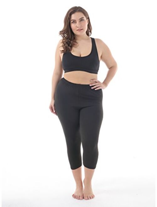 ZERDOCEAN Women's Modal Plus Size Basic Capri Leggings