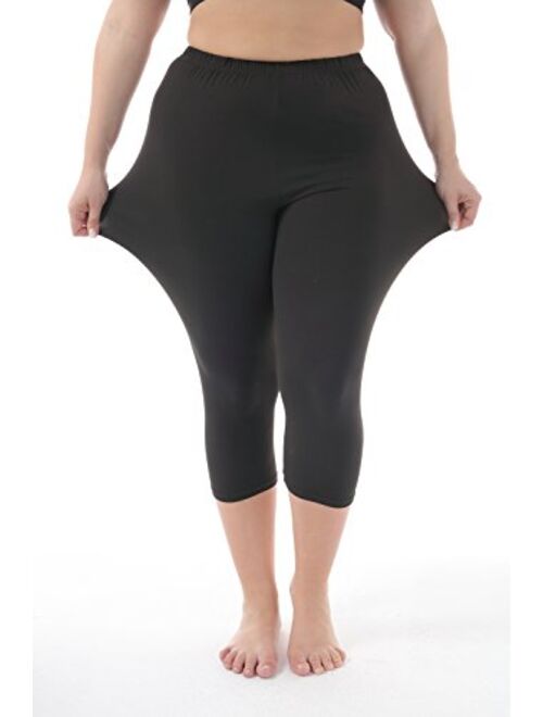 ZERDOCEAN Women's Modal Plus Size Basic Capri Leggings