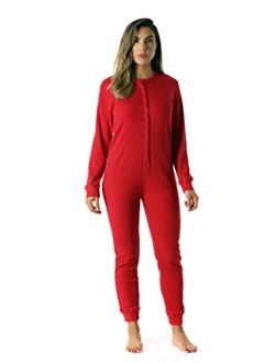 #followme Women's Thermal Henley Onesie Union Suit