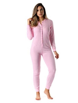 #followme Women's Thermal Henley Onesie Union Suit