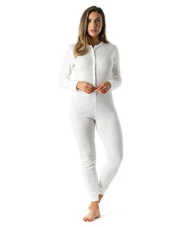 #followme Women's Thermal Henley Onesie Union Suit