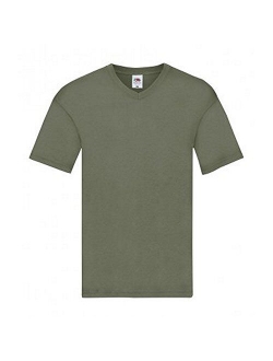 Mens Cotton Solid Short Sleeve Original V Neck T-Shirt