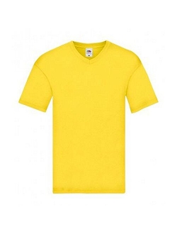 Mens Cotton Solid Short Sleeve Original V Neck T-Shirt