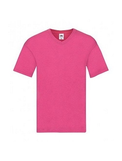 Mens Cotton Solid Short Sleeve Original V Neck T-Shirt