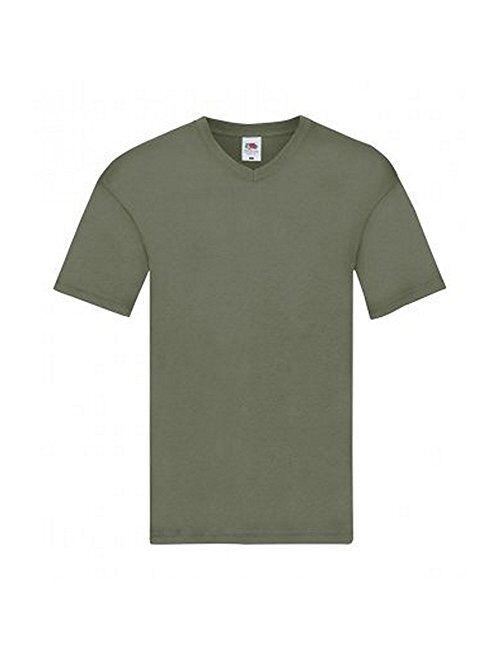 Fruit of The Loom Mens Cotton Solid Short Sleeve Original V Neck T-Shirt