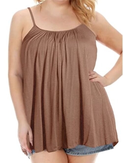 7th Element Plus Size Tank Tops Camisole Cami Sleeveless Shirt for Women