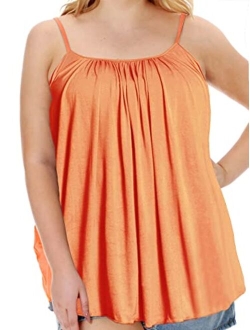 7th Element Plus Size Tank Tops Camisole Cami Sleeveless Shirt for Women