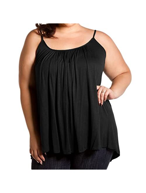 7th Element Plus Size Tank Tops Camisole Cami Sleeveless Shirt for Women