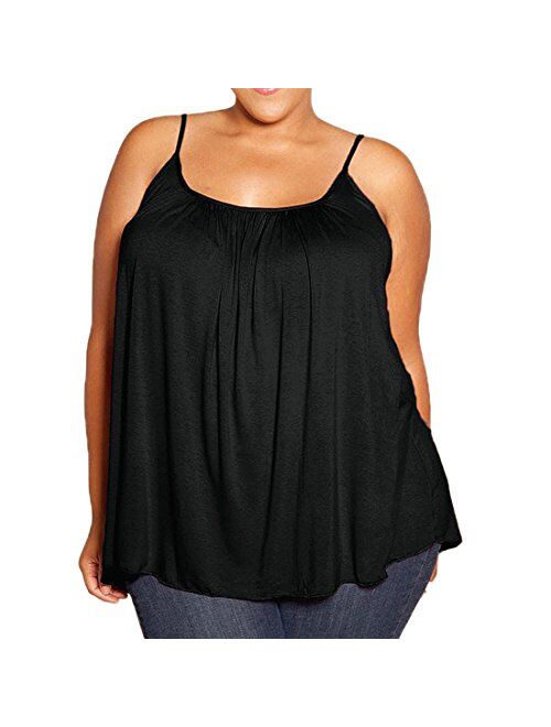 7th Element Plus Size Tank Tops Camisole Cami Sleeveless Shirt for Women