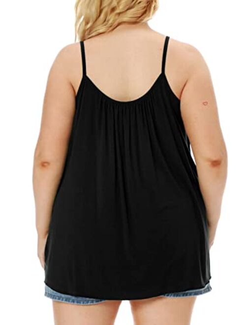 7th Element Plus Size Tank Tops Camisole Cami Sleeveless Shirt for Women