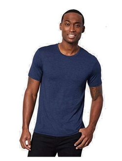 Mens Polyester Solid Cool Short Sleeve Crew T-Shirt