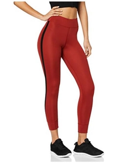 AURIQUE Women's High Waist Side Stripe 7/8 Yoga Legging