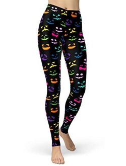 sissycos Women's Artistic Splash Printed 80s Leggings Brushed Buttery Soft Pants Regular and Plus Size