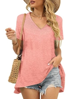 SAMPEEL Womens Short Sleeve T Shirts Summer Casual Tunic Tops