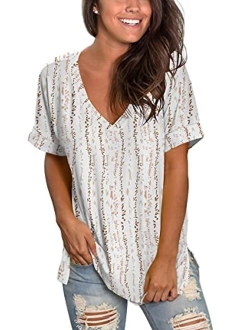 SAMPEEL Womens Short Sleeve T Shirts Summer Casual Tunic Tops