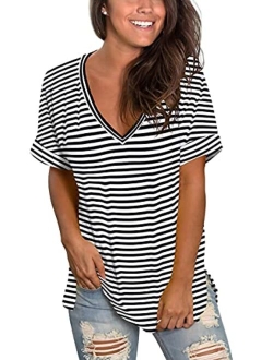 SAMPEEL Womens Short Sleeve T Shirts Summer Casual Tunic Tops