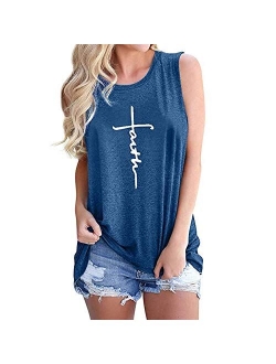 Women Cross Faith T-Shirt Printed V-Neck Casual Short Sleeve Graphic Cute Tops