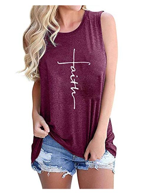 Women Cross Faith T-Shirt Printed V-Neck Casual Short Sleeve Graphic Cute Tops