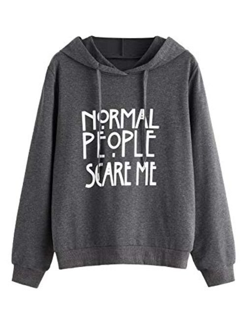 SweatyRocks Sweatshirt Women's Pullover Sweatshirt Letter Print Hoodie