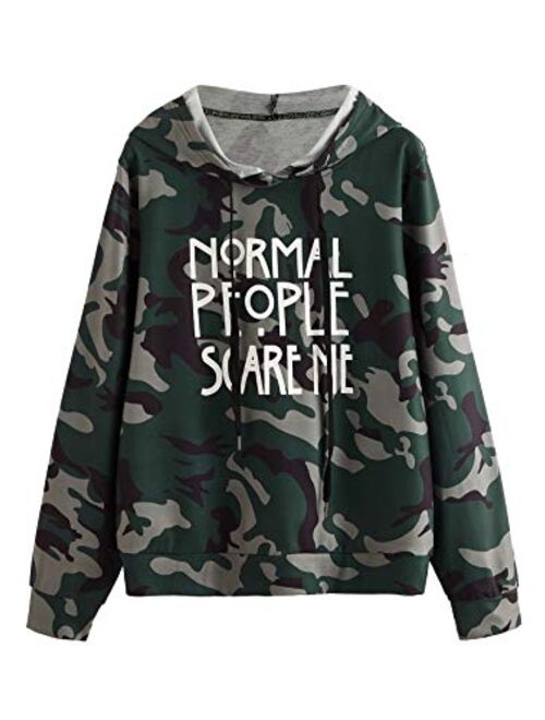 SweatyRocks Sweatshirt Women's Pullover Sweatshirt Letter Print Hoodie