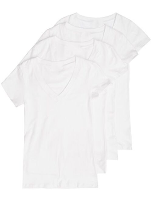 Zenana Outfitters 4 Pack Zenana Women's Basic V-Neck T-Shirts