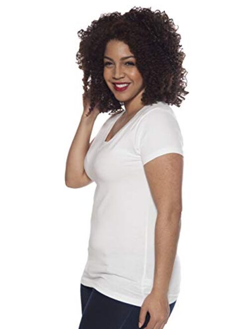 Zenana Outfitters 4 Pack Zenana Women's Basic V-Neck T-Shirts