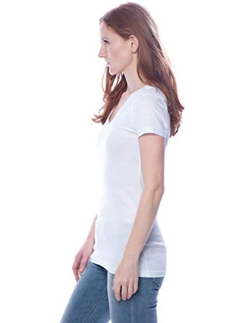 Zenana Outfitters 4 Pack Zenana Women's Basic V-Neck T-Shirts