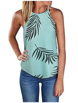 Sherosa Women's Casual Spaghetti Strap Floral Print Tank Tops Camis Shirt