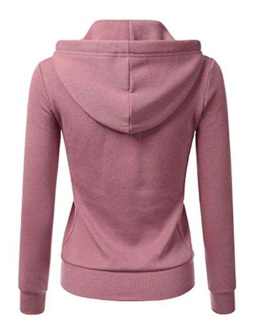 NINEXIS Womens Long Sleeve Zip Up Hoodie Top Color Block Basic Casual Hooded Sweatshirt