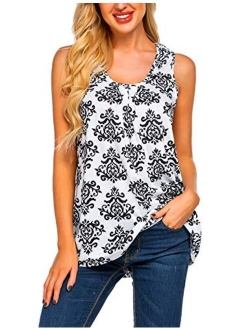 Zeagoo Women's Floral Print Loose Casual Flowy Tunic Tank Top