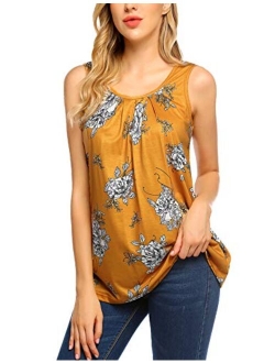 Zeagoo Women's Floral Print Loose Casual Flowy Tunic Tank Top