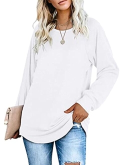 SAMPEEL Women's V Neck T Shirt with Suede Pocket Long Sleeve Fall Winter S-XXL