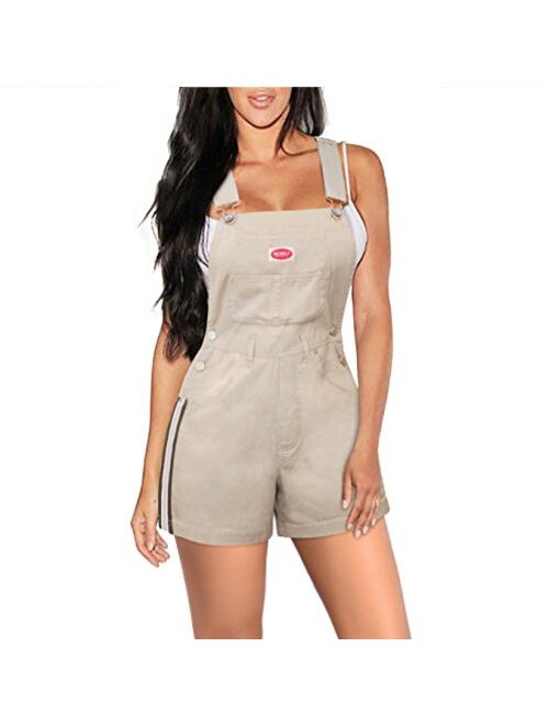 Hybrid & Company Womens Super Comfy Stretch Ripped Denim Jumpsuit Overalls, Shortals