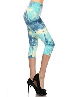 Women's Popular Capri Cropped Regular and Plus Printed High Waist Leggings Batch5