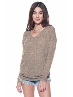 Alexander   David Women's Long Sleeve Dolman Knit Batwing Long Sleeve Blouse. Lightweight, Thin, Loose Pullover Top