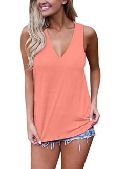 Sipaya Womens Tank Tops Summer Tops Casual Cami Shirts Basic Lace up Blouse S-XL